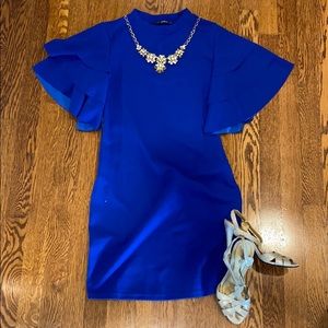 SHEIN Tiered Flounce Sleeve Bodycon Dress